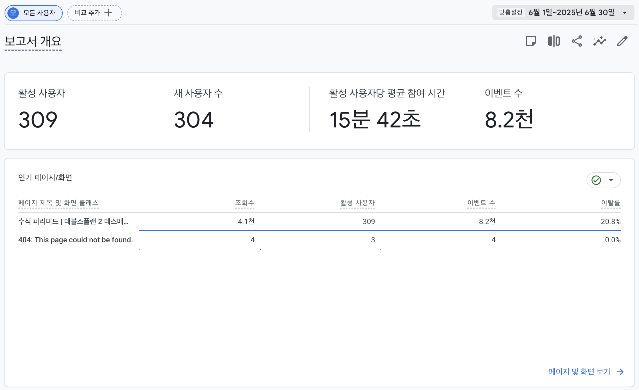 Google Analytics 결과